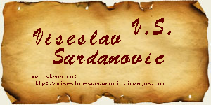 Višeslav Surdanović vizit kartica